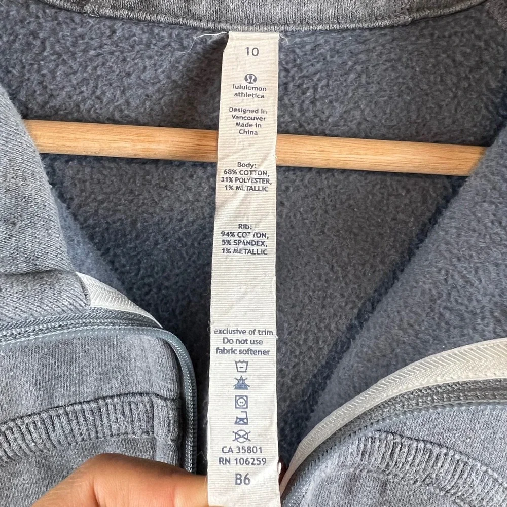 Lululemon Scuba Sparkle Special Edition Hoodie Grey Fleece Thumbholes 10
